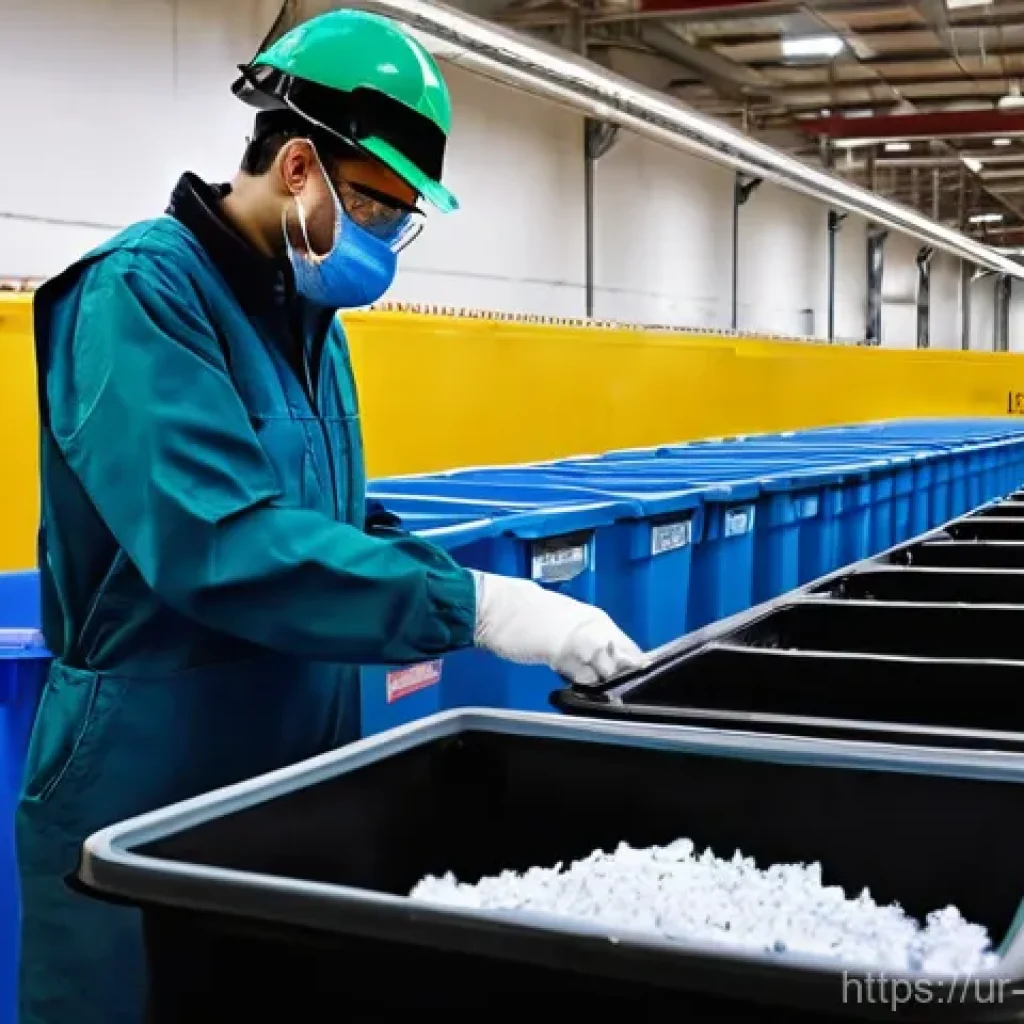 폐기물처리 실기시험 합격률 높이는 법 - **Prompt:** A highly focused waste management technician, appearing to be in their late 20s, meticul...