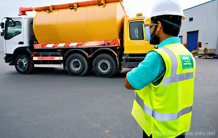 폐기물처리 설비운영 방법 - **Prompt:** A focused and experienced Pakistani waste management operator, dressed in clean, bright ...