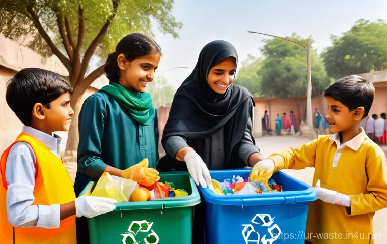 폐기물처리 이론서 추천 및 리뷰 - **Prompt:** Inside a modern, clean Pakistani home, a family (mother, father, and two children aged a...