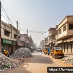 폐기물 처리업과 재활용 산업의 연결 - **Prompt 1: Urban Transformation from Waste to Cleanliness**
    A vibrant, realistic depiction of a...