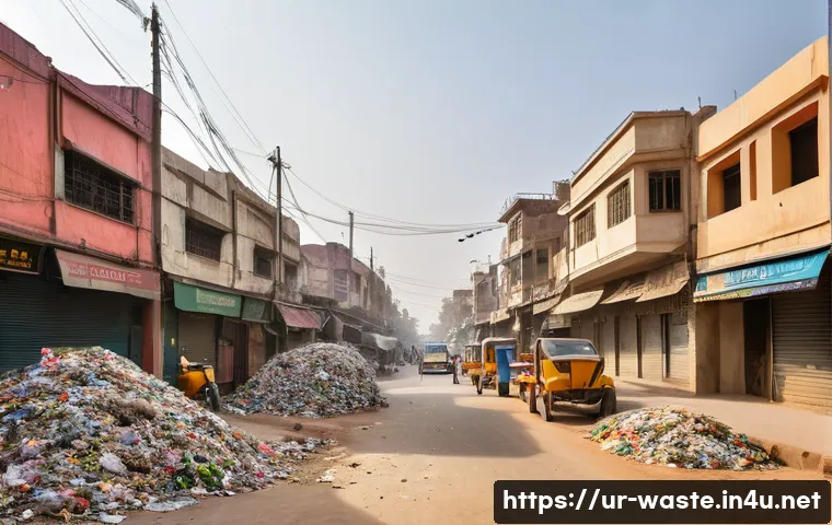 폐기물 처리업과 재활용 산업의 연결 - **Prompt 1: Urban Transformation from Waste to Cleanliness**
    A vibrant, realistic depiction of a...