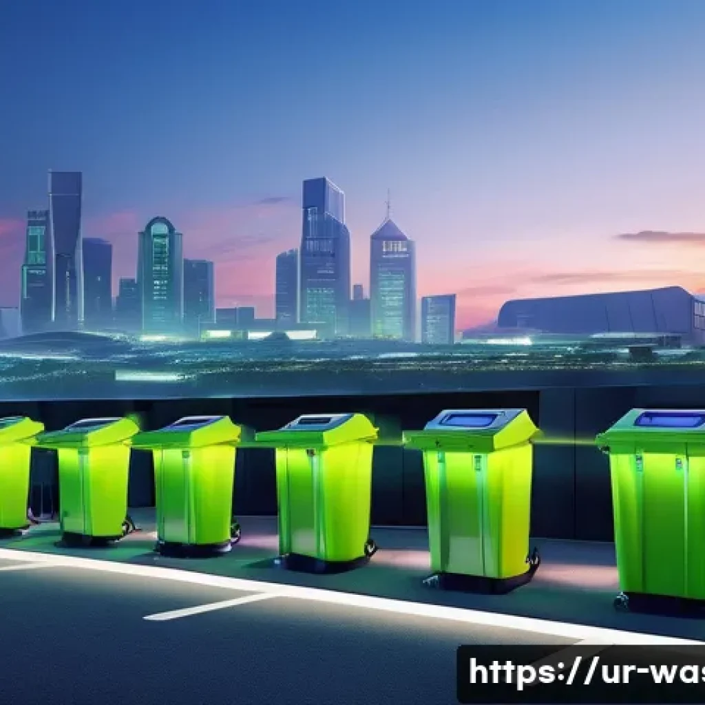 폐기물처리 전문가로서의 커리어 성공 비법 - **Prompt:** A vibrant, futuristic city skyline at dawn, showcasing a harmonious blend of green space...
