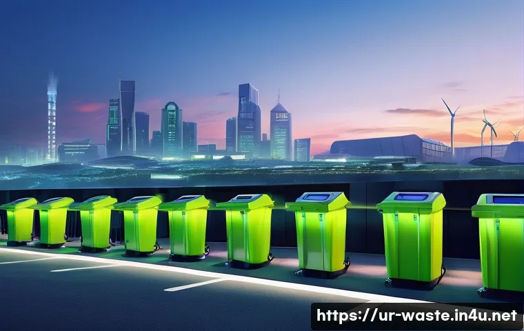 폐기물처리 전문가로서의 커리어 성공 비법 - **Prompt:** A vibrant, futuristic city skyline at dawn, showcasing a harmonious blend of green space...