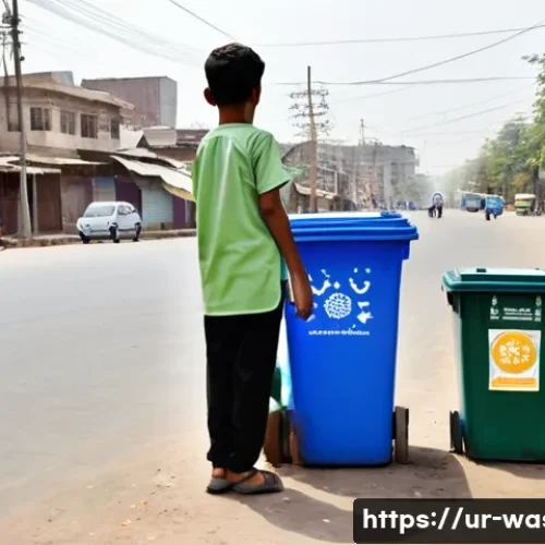 폐기물처리 이론과 최신 기술 트렌드 - **Prompt:** A vibrant and bustling street scene in a modern Pakistani neighborhood, filled with dive...